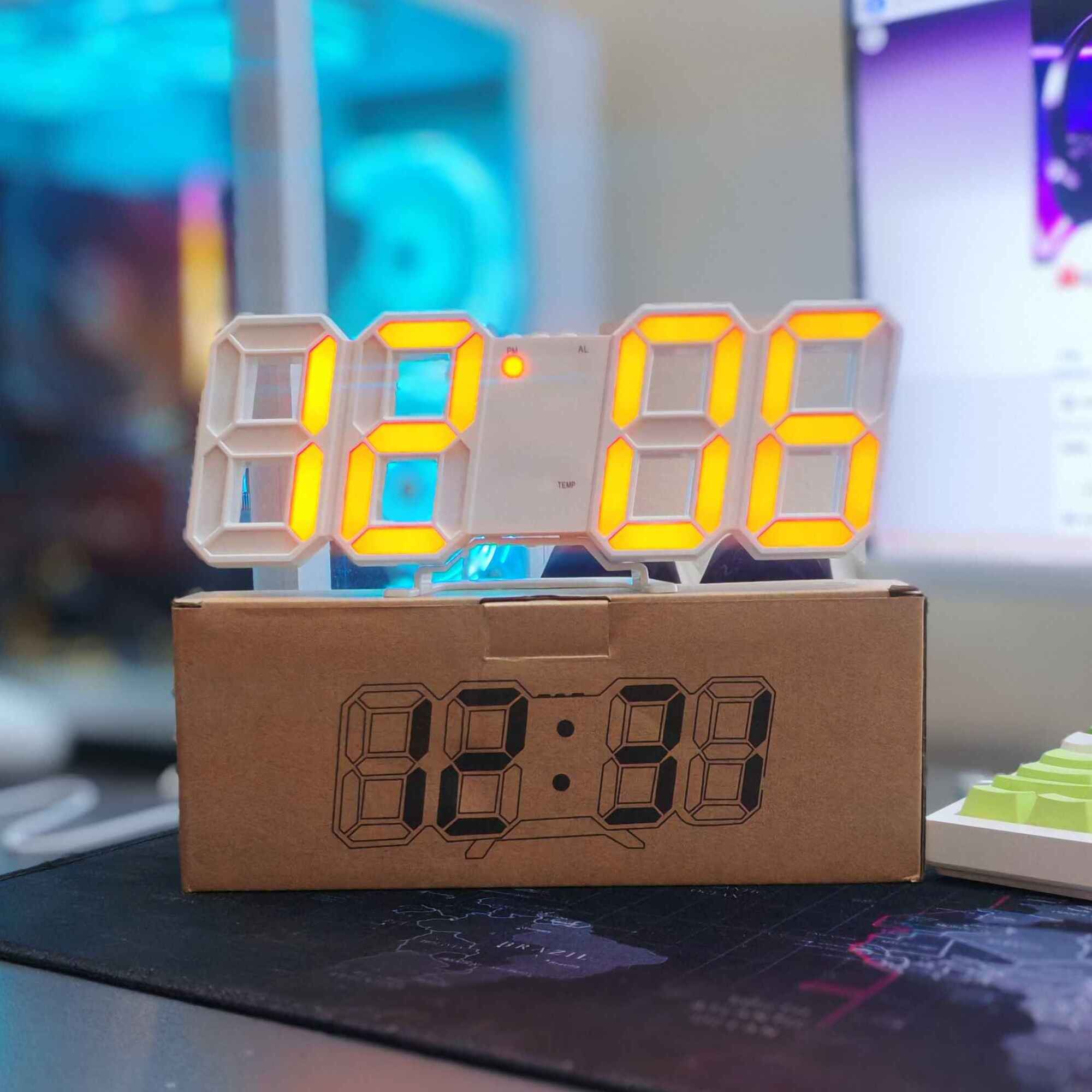 3D LED Digital Table Clock – Modern Desk & Home Decor Clock